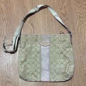 Coach Beige and Cream Shoulder Bag